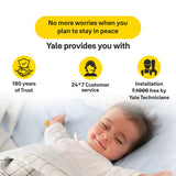 قفل باب رقمي من ييل مع بصمة الإصبع ولوحة مفاتيح YDM 4109A أسود