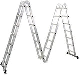 سلم قابل للطي متعدد الأغراض، 28 خطوة، 7.8 متر، 7×4 خطوات، شديد التحمل، EN131، حتى 330 رطلاً/150 كجم