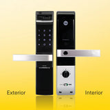 قفل باب رقمي من ييل مع بصمة الإصبع ولوحة مفاتيح YDM 4109A أسود