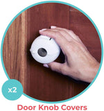 أغطية مقابض الأبواب من تودلرو من نورث ستيتس | تمنع فتح الأبواب | تناسب معظم الأبواب - سهلة التركيب لتوفير حل سريع وآمن | آمنة للأطفال بثقة (عبوة من قطعتين، بيضاء)