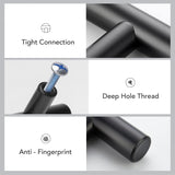 مقابض خزانة مقاس 7-3/8 بوصة، لون أسود غير لامع، فتحة مركزية مقاس 5 بوصات