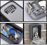 صندوق تخزين المفاتيح بقفل وخزنة مفاتيح مركبة - مثبتة على الحائط