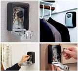 صندوق تخزين المفاتيح بقفل وخزنة مفاتيح مركبة - مثبتة على الحائط