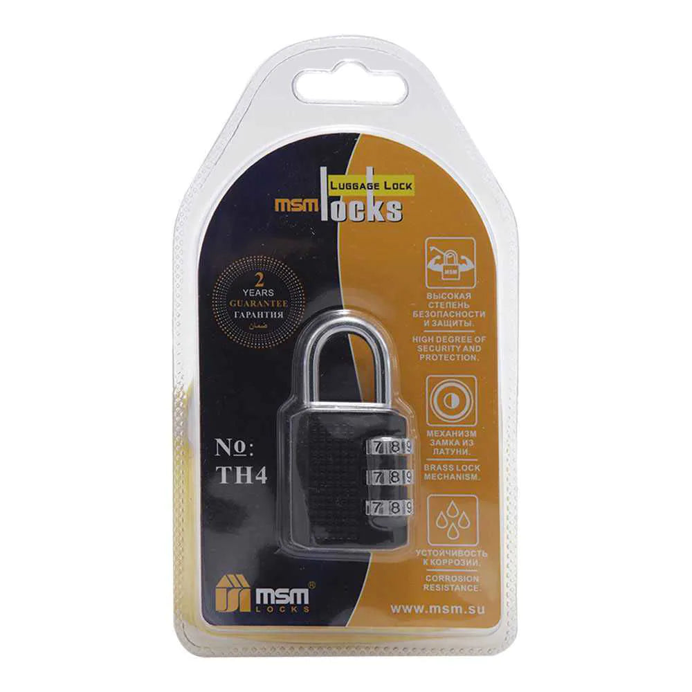 MSM Padlock combination Black TH4