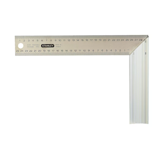 STANLEY CARPENTER STEEL SQUARE ALUMINUM HANDLE 12x8 METRIC IMPERIAL