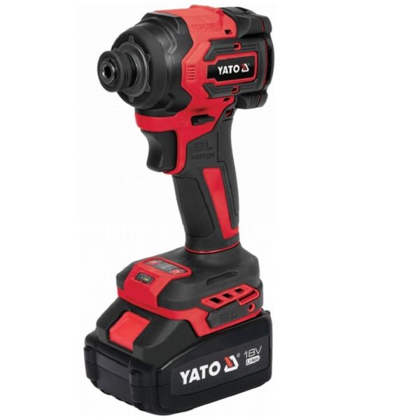 Yato Cordless Impact Screwdriver Brushless 230Nm Hex 6.35mm 18V w/1x4.0Ah Battery & Quick Charger YT-82798