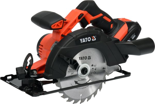 Yato Cordless Circular Saw 165mm 18V w/1x2.0Ah Battery & Quick Charger Color Box YT-82810