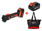 Yato Cordless Multifunction Tool 18V w/1x2.0Ah Battery & Quick Charger Color Box YT-82818 + 3.0Ah Battery YT-82843 + Tool Bag YT-74401