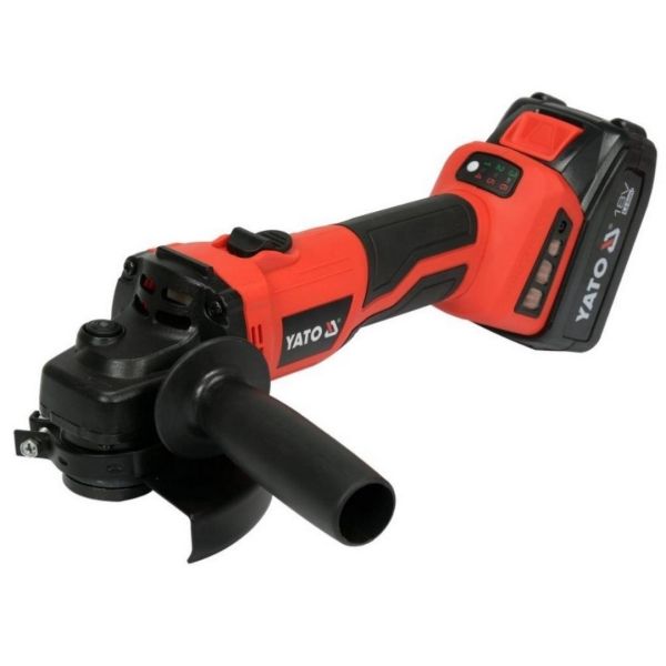 Yato Cordless Angle Grinder Brushless 125mm 18V+2x4AH Battery+Charger+Cloth Bag YT-8282995