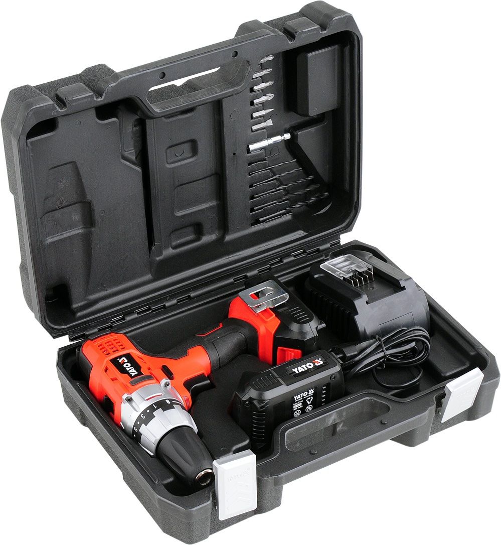 YATO Cordless Drill Brushless 13mm 18V With 1x2.0Ah Battery & Quick Charger BMC Box -YT-82794