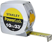 STANLEY POWER LOCK MEASURING TAPE 10M/EX25MM METRIC-IMPERIAL