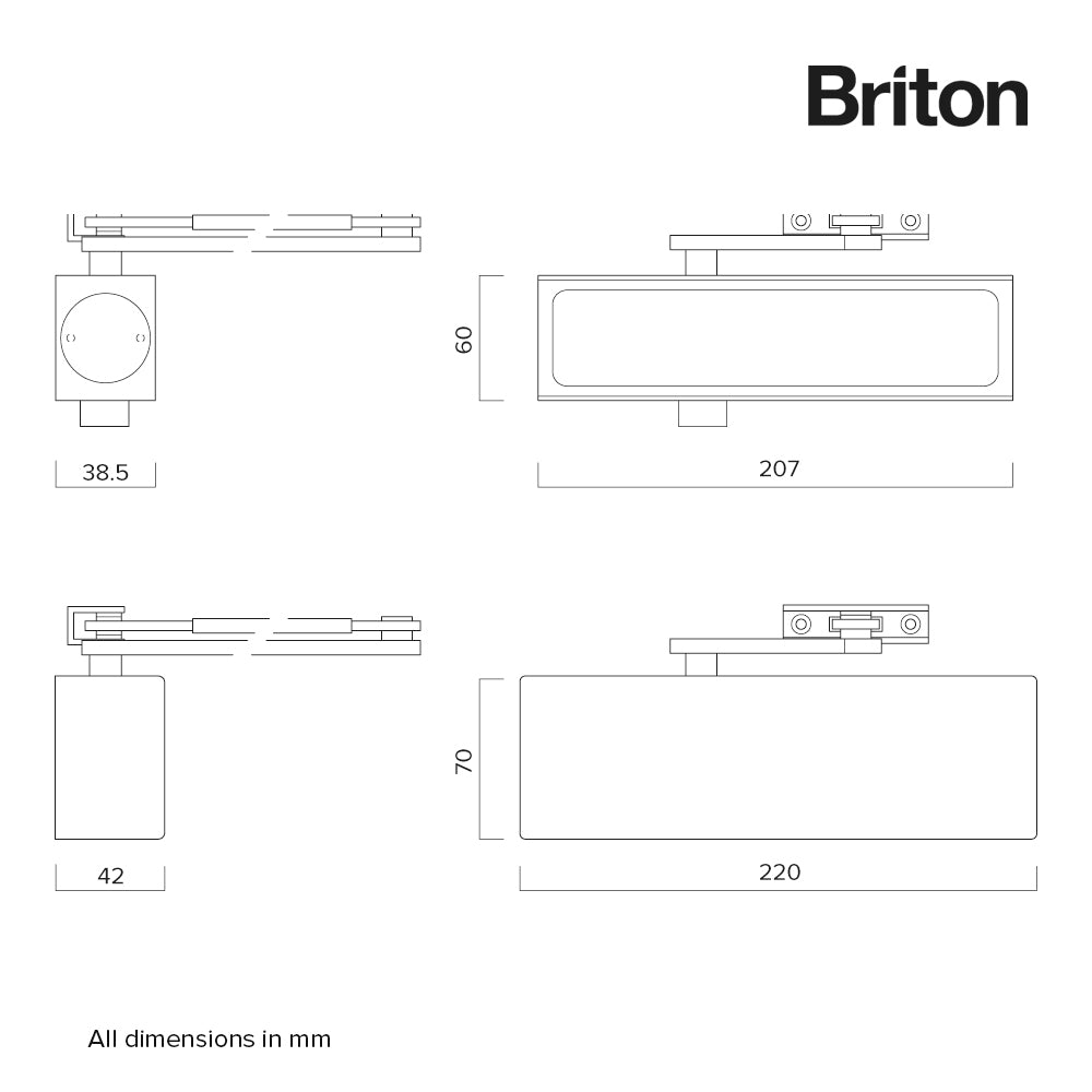 Briton 1110 Door Closer Size 2-4