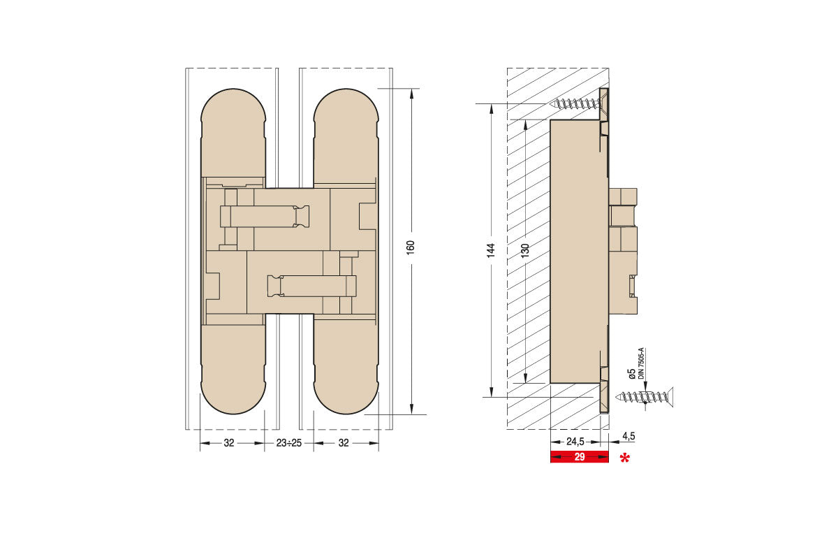 CEAM 3DHinge Conceal for Heavy Duty Doors 1430