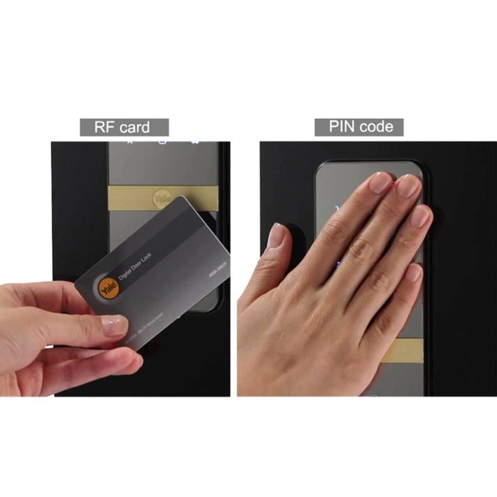 Yale YDG 313 Shine Digital Glass Door Lock With RFID And Mirror Finish Silver