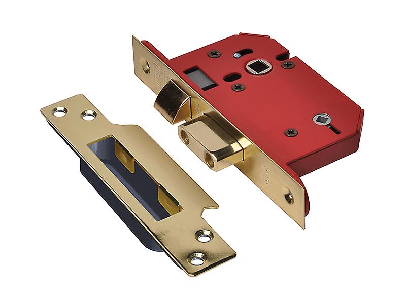 قفل حمام مدمج من يونيون سترونغ بولت 22WCS، نحاس مصقول، 81 مم، 3 بوصات