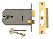 UNION 2077-5 3 Lever Horizontal Mortice Lock Satin Chrome 124mm Y2077SC5