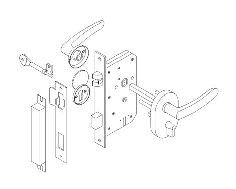 Marine Fire Door Lock AKE S5600 RHO (200MM) 304 S.S. (OHS-2410)