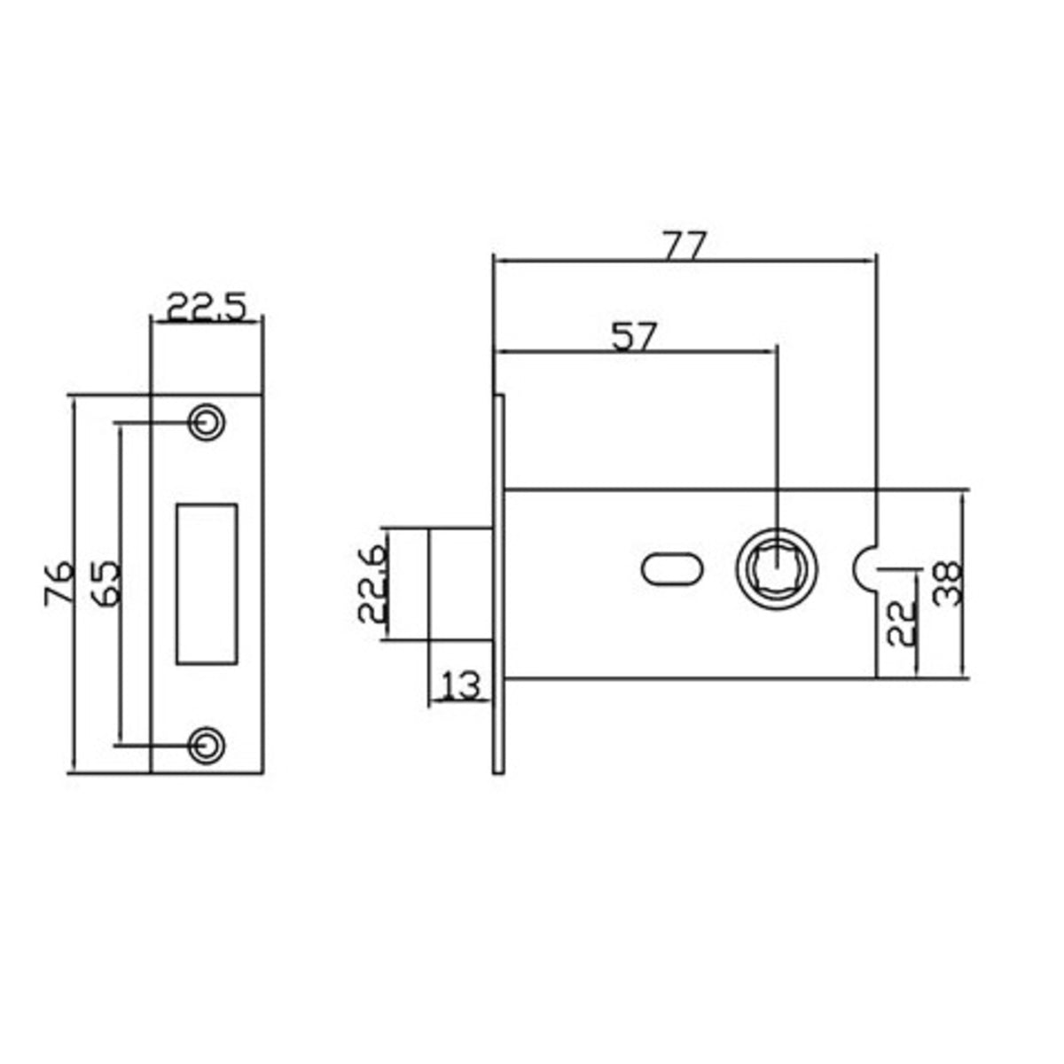 Latch for Bathroom Silver