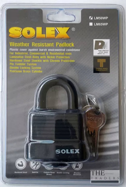 قفل Solex Whe Proof مقاس 50 مم أسود