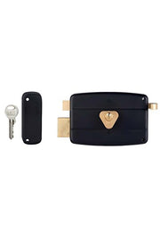 Castle Cylindered Tirajli External Iron Door Lock Black 12cm