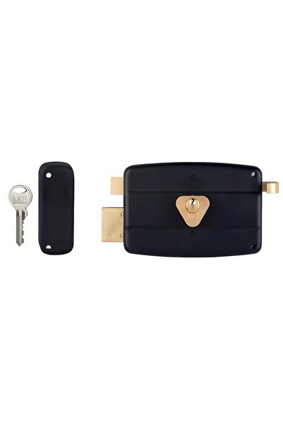 Castle Cylindered Tirajli External Iron Door Lock Black 12cm