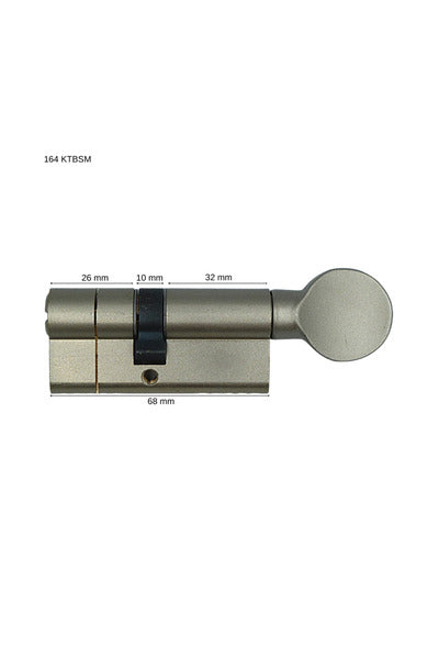 Kale 164Ktbsm Trap System Steel Pin Locking Cylinder-Nickel (68mm-26+10+32)