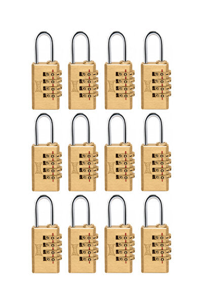 CASTLE CIFFERED HANGING LOCK 4 HANELLI BRASS 38mm 1 PACK (12 Pieces)