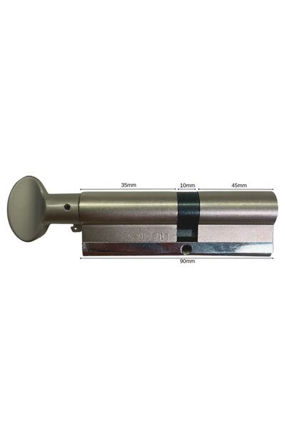 KALE 164CECM CYLINDER WITH CYCLED CYLINDER WITH LATCH 5 KEYS-NICKEL ( 90mm-35+10+45 )