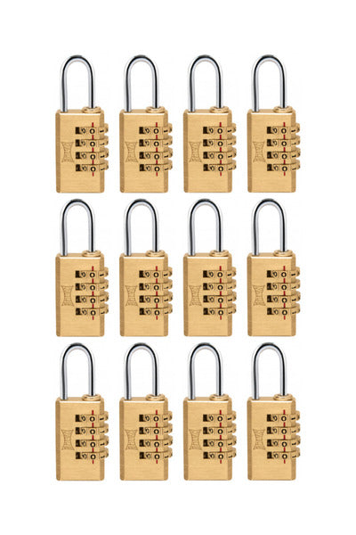 CASTLE CIFFERED HANGING LOCK 4 HANELLI BRASS 28mm 1 PACK (12 Pieces)