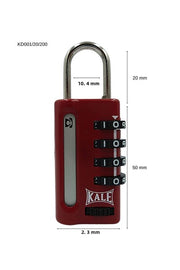 Castle Password Padlock-red-kd00120200 ( 4 Step Encrypted, With Information Window )
