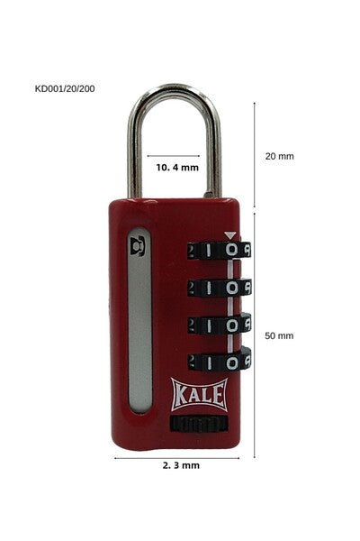 Castle Password Padlock-red-kd00120200 ( 4 Step Encrypted, With Information Window )