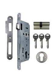Kale 152 Rp Standard Cylinder Circle Lock with Rosette Hole Oval Chrome 18 Mm Adjustable (45mm-68mm)