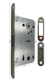 Kale 239Wcnn Bathroom Wc Door Lock (Neodymium Neodymium Magnet) 196mm Mirror Nickel (50mm)
