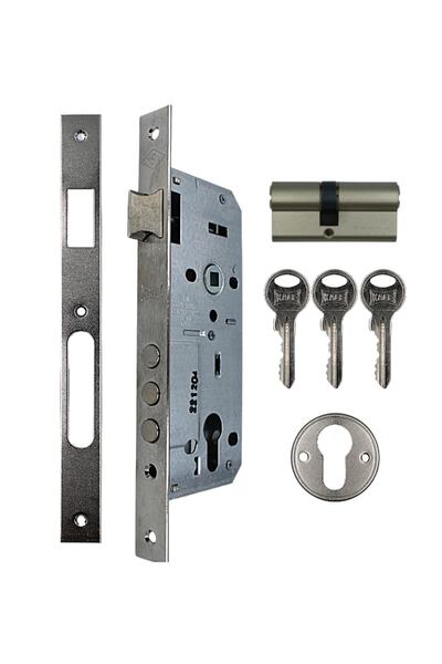 152 3 Mr Standard Cylinder Circle Lock with Rosette Hole 3 Mile Nickel (45mm-68mm)
