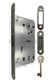 Recessed Door Lock Neodymium Neodymium Magnet 50 mm Nickel (196 mm Mirror) (Without Barrel)