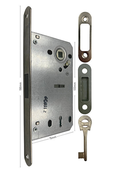 Recessed Door Lock Neodymium Neodymium Magnet 50 mm Nickel (196 mm Mirror) (Without Barrel)