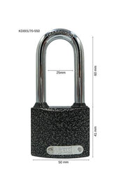 Kale Cast Long Hook Padlock Blister Packaging 50 Mm