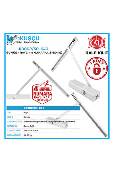 Rail Door Hydraulic Stainless Cover Number 4 (Silver) 15-80 kg / Kd002/50-640