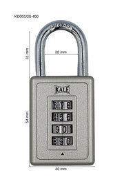 4 Digit Gray Combination Padlock - Castle Combination (Lock Basket)