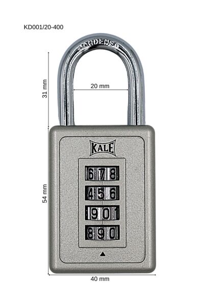 4 Digit Gray Combination Padlock - Castle Combination (Lock Basket)