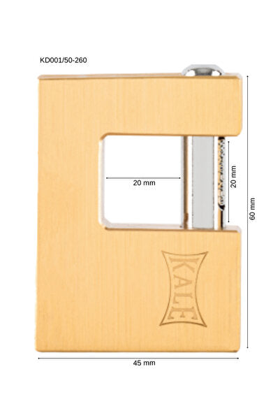 Kale Horizontal Brass Padlock (Yellow) 80mm Kd001/50-280