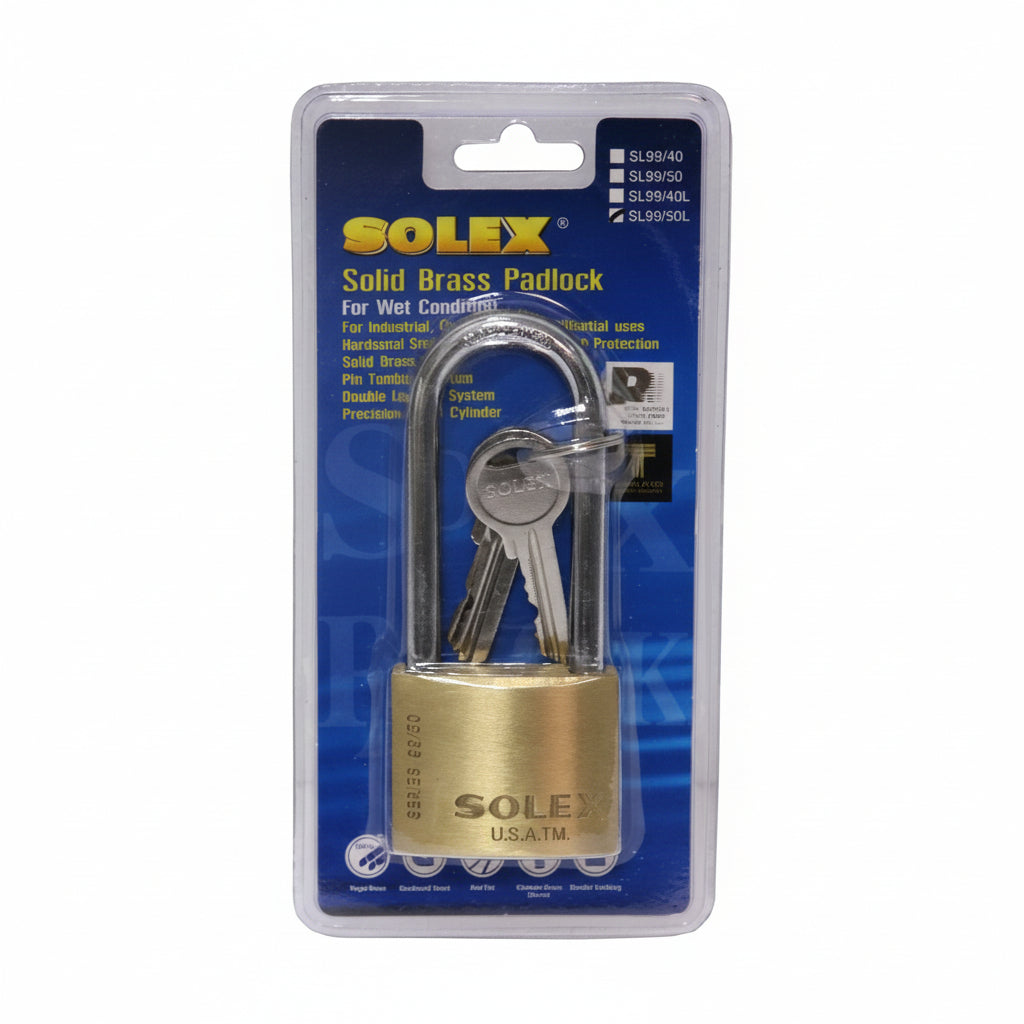 Solex Solid Brass Padlock SL 99 50mm