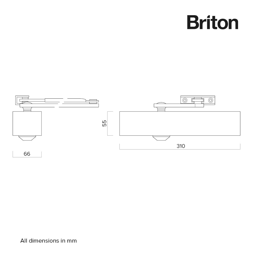 Briton 2130B Door Closer Size 2-6