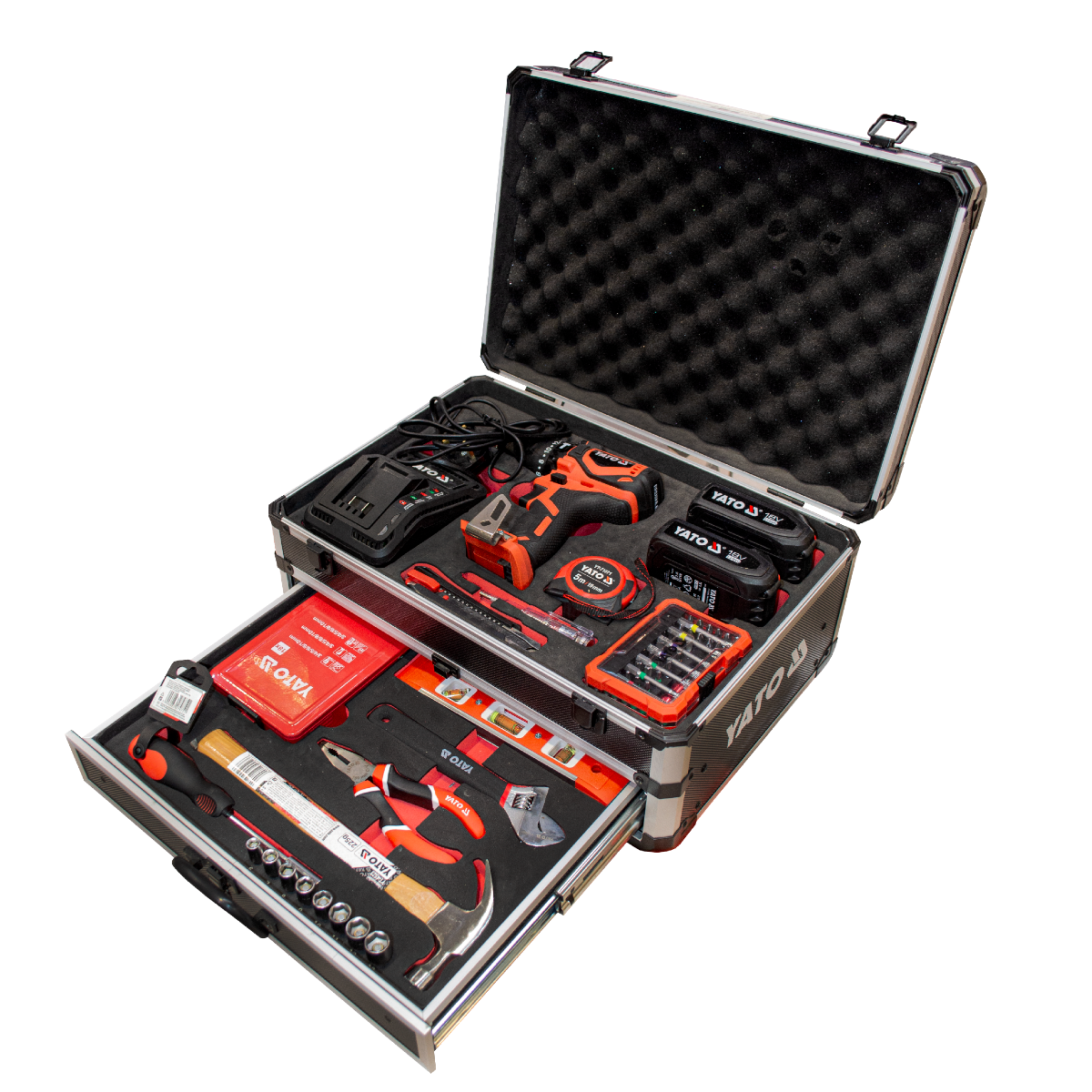 Yato Cordless Power Drill Set Brushless 13mm 18V 96pcs YT-44252