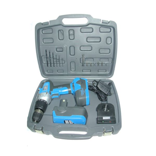 Cordless Drill 18V with Extra Battery Blue/Grey Body Blow Case Starex Brand 27015