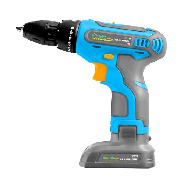 Starex ST27112 18V Torque Cordless Drill with Extra Battery in Blow Case, Blue/Grey