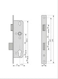 Kafli Mortise locks for metal or uPVC doors 25 mm deadbolt projection 29 PZW