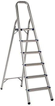 AAA Safe Aluminium Ladder, Ultra-Stable Foldable Aluminium Ladder - 6 Steps
