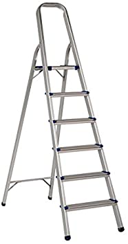 AAA Safe Aluminium Ladder, Ultra-Stable Foldable Aluminium Ladder - 6 Steps