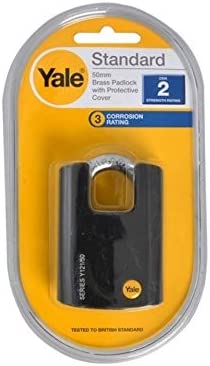 قفل سلسلة Y Y121/50/132/1 بثلاثة مفاتيح أسود/فضي 50 ملم 